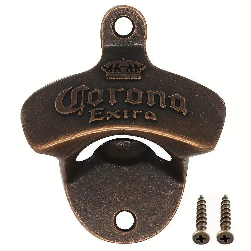 1Pc Retro Decorative Bottle Opener Wall Mounted Hanging Beer Openers Bar Tools Alloy Electroplating Process Bar Cafe Wall Decor